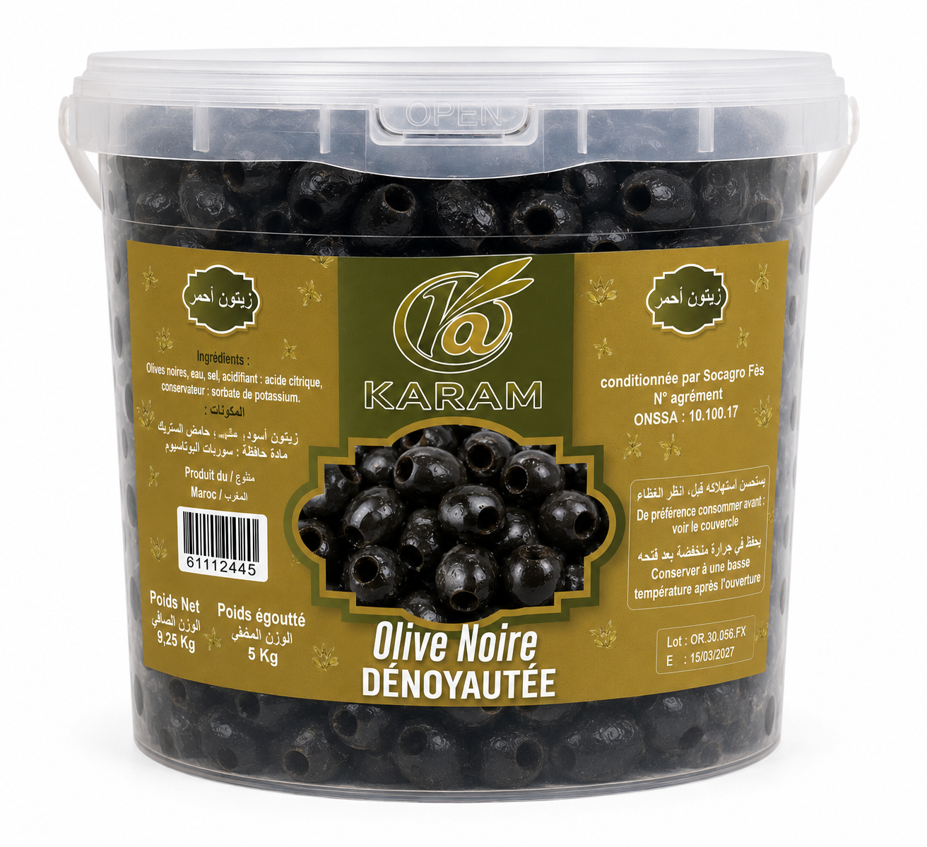 Olive Noire Façon Grèce Dénoyautée