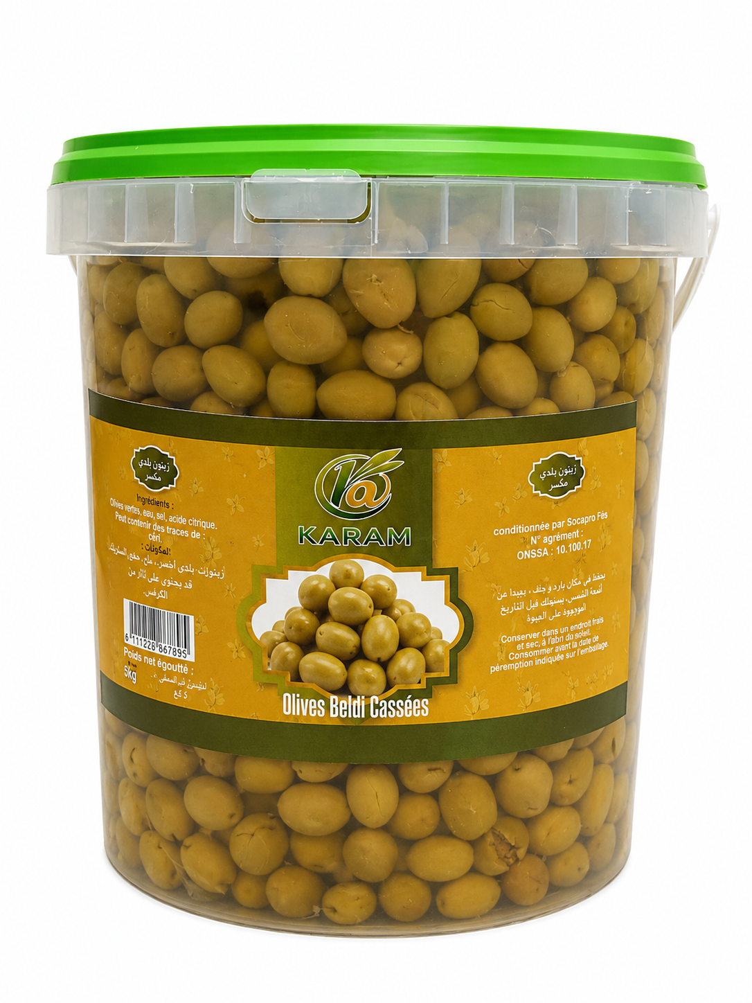 Olives vertes cassées traditionnelles